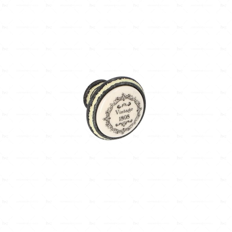 Boutons pour meubles en zamac et Porcelaine Diamètre 35 Ivoire rustique Lot de 25