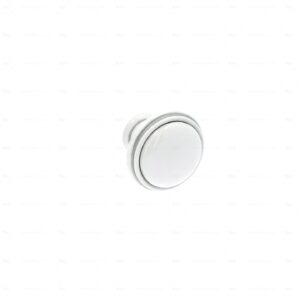 Boutons pour meubles en zamac et  Porcelaine  Diamètre 35  Patine royale blanche argentée Lot de 25