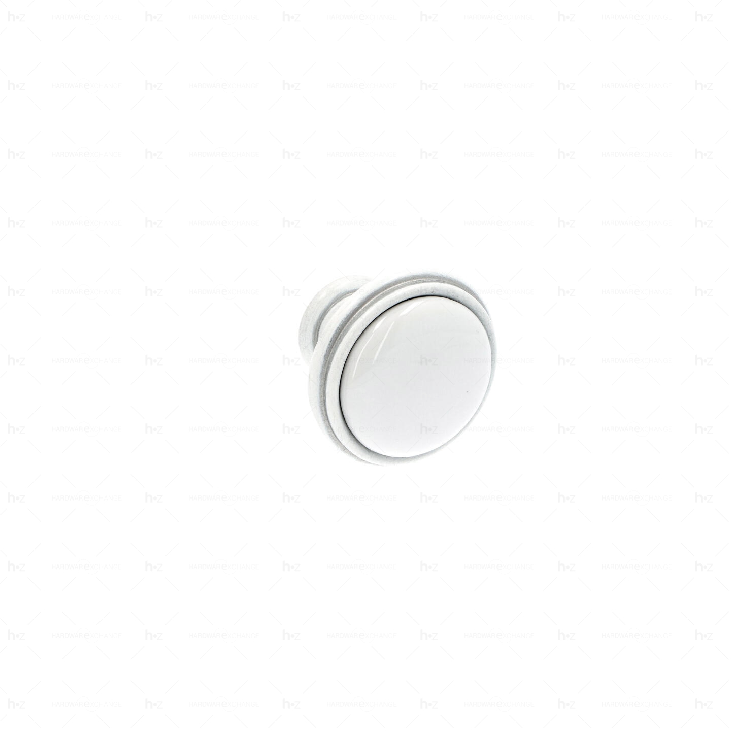 Boutons pour meubles en zamac et Porcelaine Diamètre 35 Patine royale blanche argentée Lot de 25