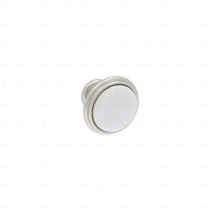 Boutons pour meubles en zamac et  Porcelaine  Diamètre 35  Argent Nottingham  Lot de 25