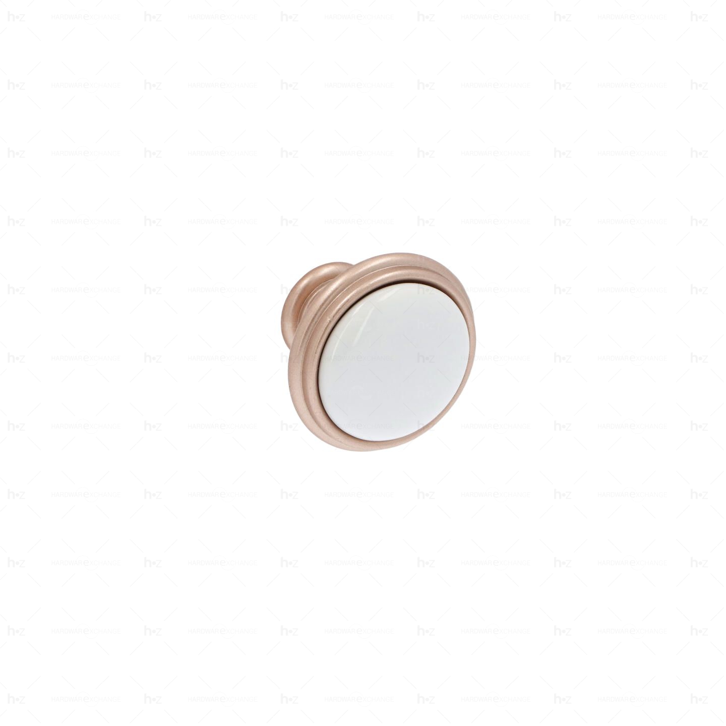 Boutons pour meubles en zamac et Porcelaine Diamètre 35 Or mat rose Lot de 25
