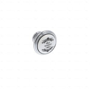 Boutons pour meubles en zamac et  Porcelaine  Diamètre 35  chrome poli Lot de 25
