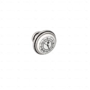Boutons pour meubles en zamac et  Porcelaine  Diamètre 35  Vieil argent brillant Lot de 25