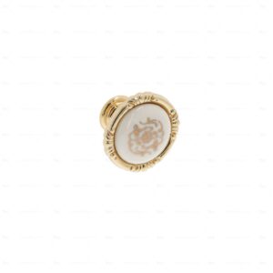Boutons pour meubles en zamac et  Porcelaine  Diamètre 38  plaqué or Lot de 25