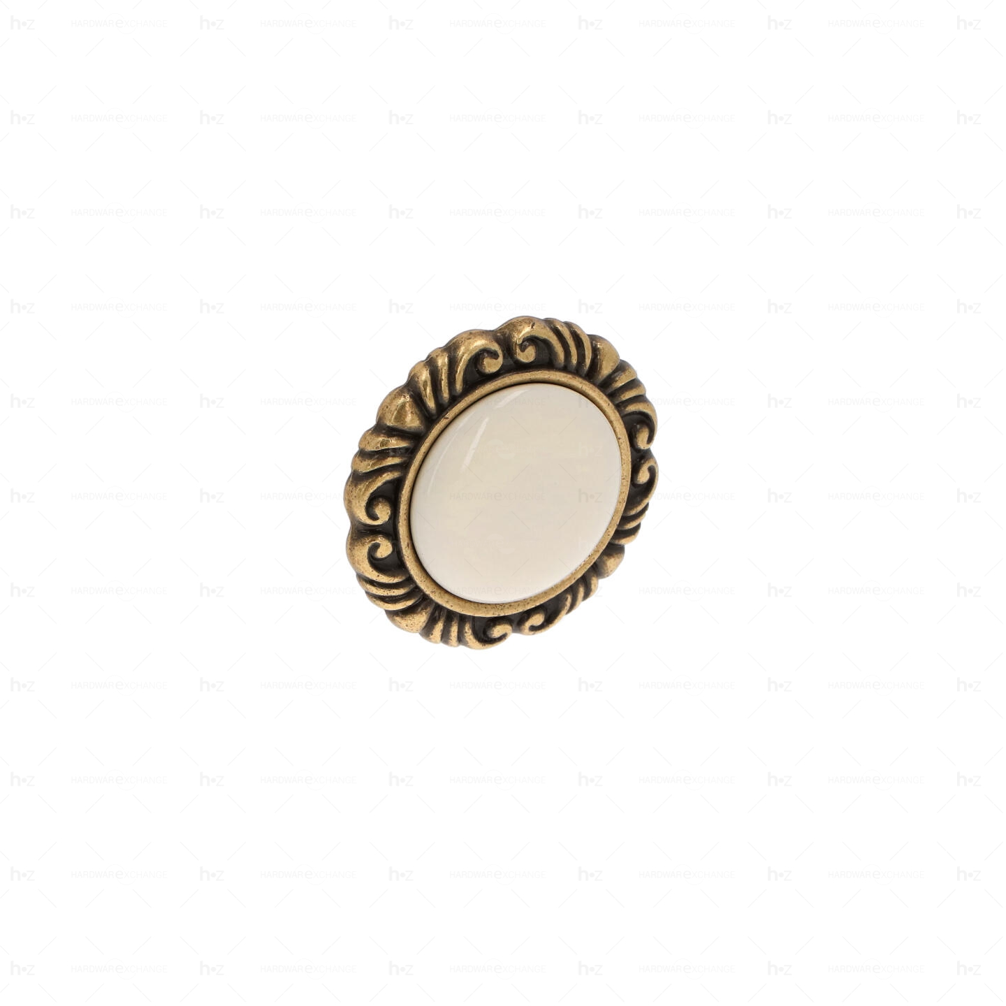 Boutons pour meubles en zamac et Porcelaine Diamètre 41 Florence antique Lot de 25