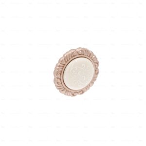 Boutons pour meubles en zamac et  Porcelaine  Diamètre 41  Or mat rose Lot de 25