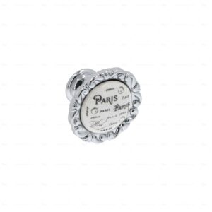 Boutons pour meubles en zamac et  Porcelaine  Diamètre 39  chrome poli Lot de 25