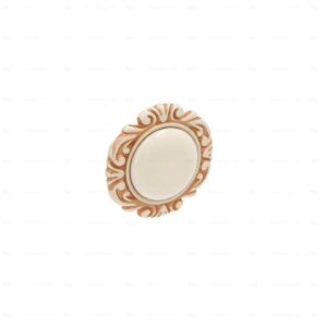 Boutons pour meubles en zamac et  Porcelaine  Diamètre 45  Patine royale en or ivoire Lot de 25