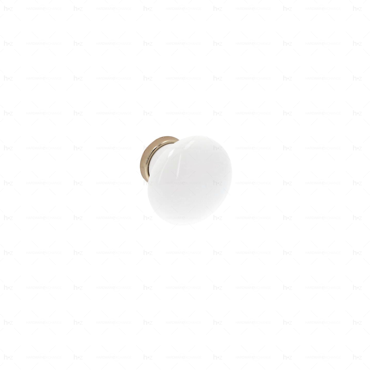 Boutons pour meubles en zamac et Porcelaine Diamètre 31 Plaqué or Lot de 25