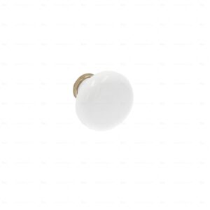 Boutons pour meubles en zamac et  Porcelaine  Diamètre 35  plaqué or Lot de 25