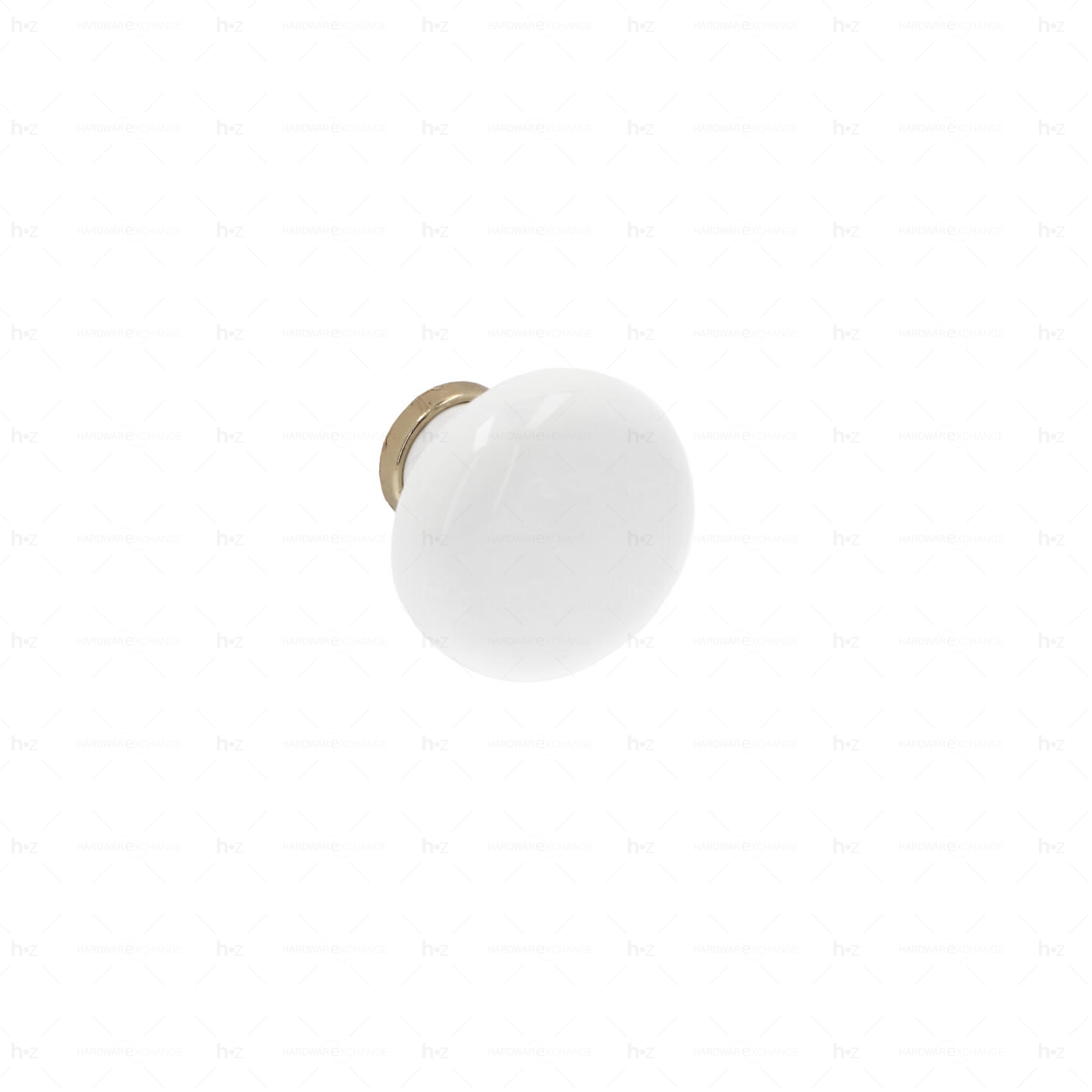 Boutons pour meubles en zamac et Porcelaine Diamètre 35 plaqué or Lot de 25
