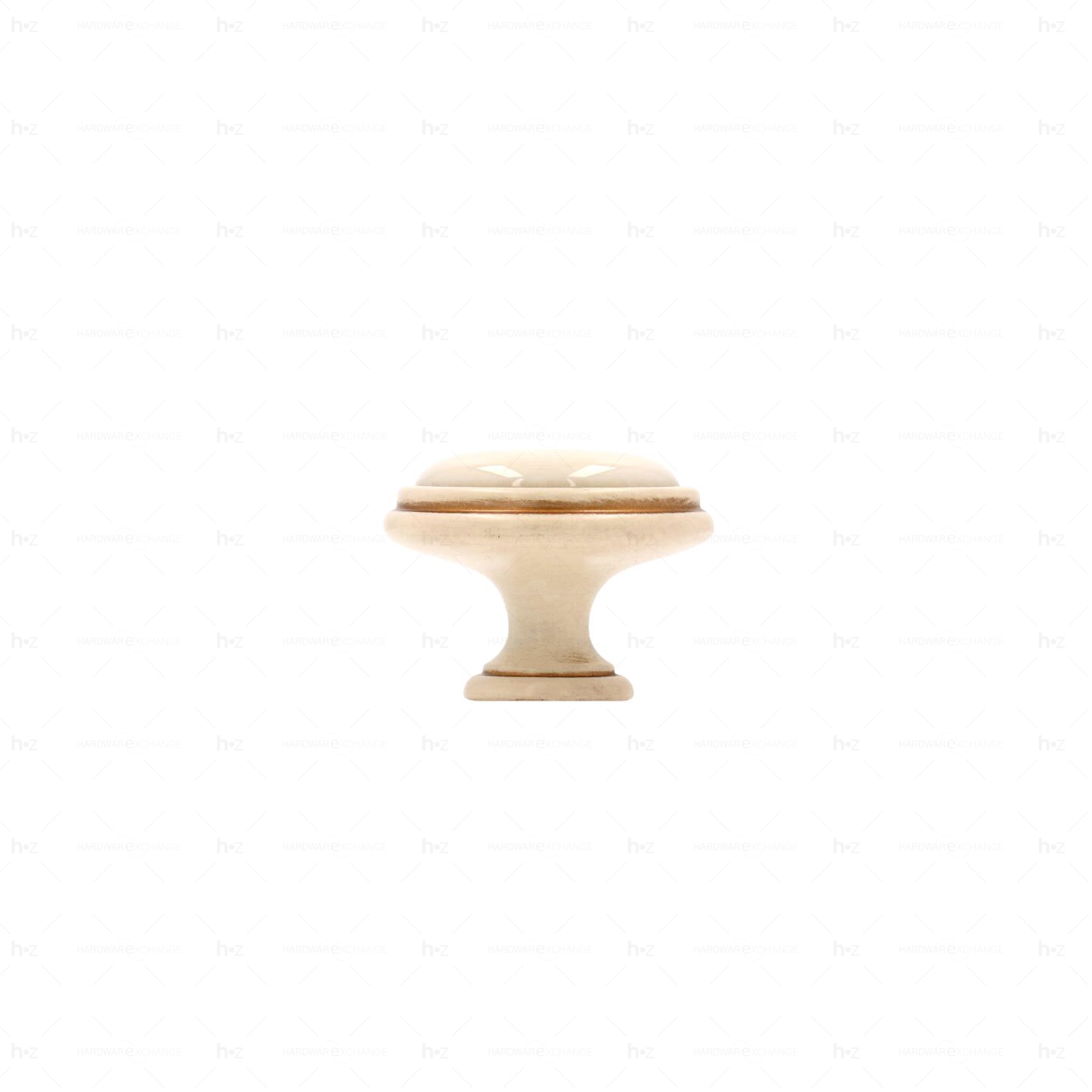 Boutons pour meubles en zamac et Porcelaine Diamètre 35 Patine royale en or ivoire Lot de 25 - immagine 2