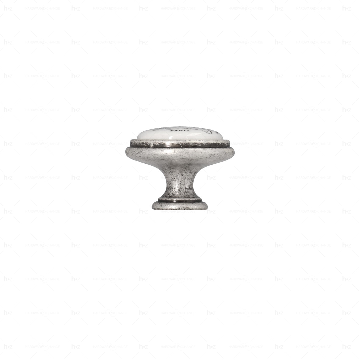 Boutons pour meubles en zamac et Porcelaine Diamètre 35 Vieil argent brillant Lot de 25 - immagine 2