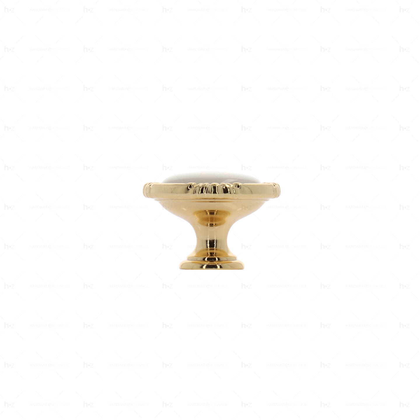 Boutons pour meubles en zamac et Porcelaine Diamètre 38 plaqué or Lot de 25 - immagine 2