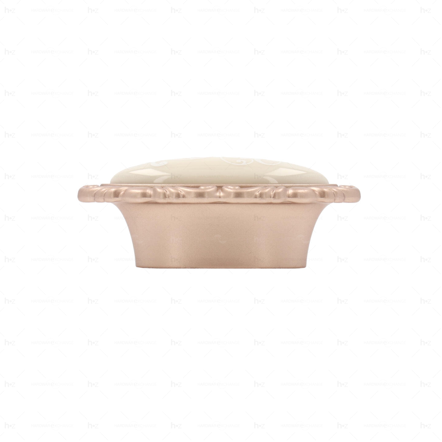 Boutons pour meubles en zamac et Porcelaine Entraxe 32 Or mat rose Lot de 25 - immagine 2