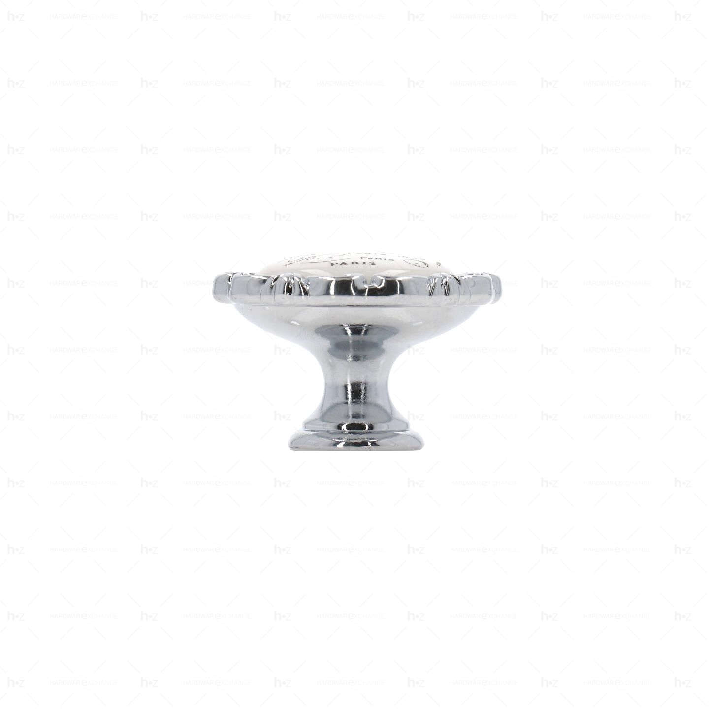 Boutons pour meubles en zamac et Porcelaine Diamètre 39 chrome poli Lot de 25 - immagine 2