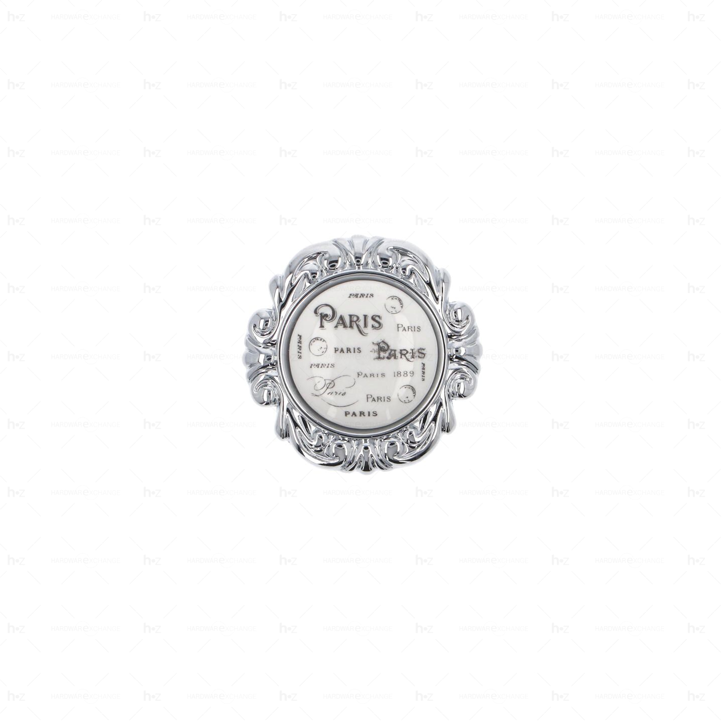 Boutons pour meubles en zamac et Porcelaine Diamètre 45 chrome poli Lot de 25 – Image 2