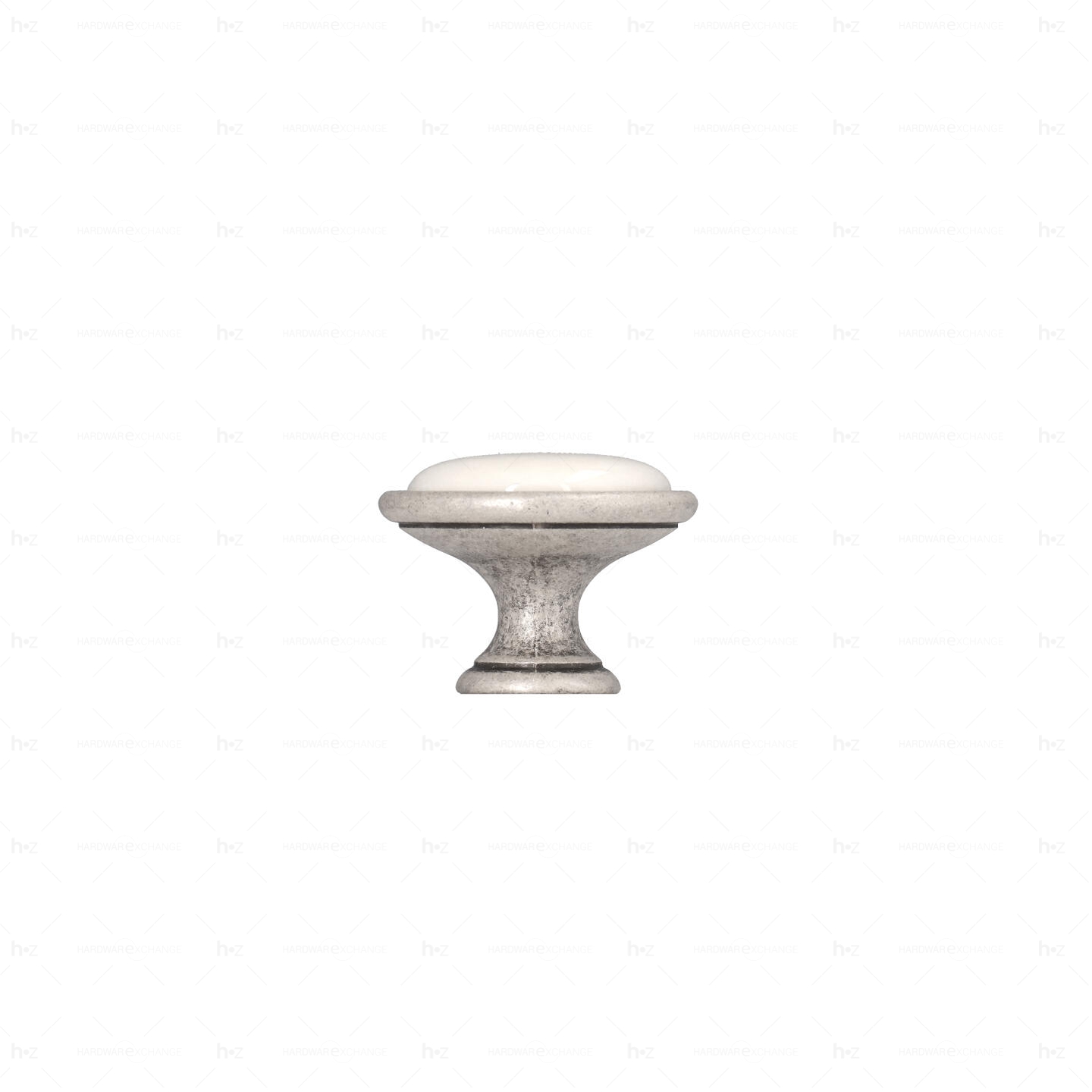 Boutons pour meubles en zamac et Porcelaine Diamètre 34 Vieil argent rayé Lot de 25 – Image 2