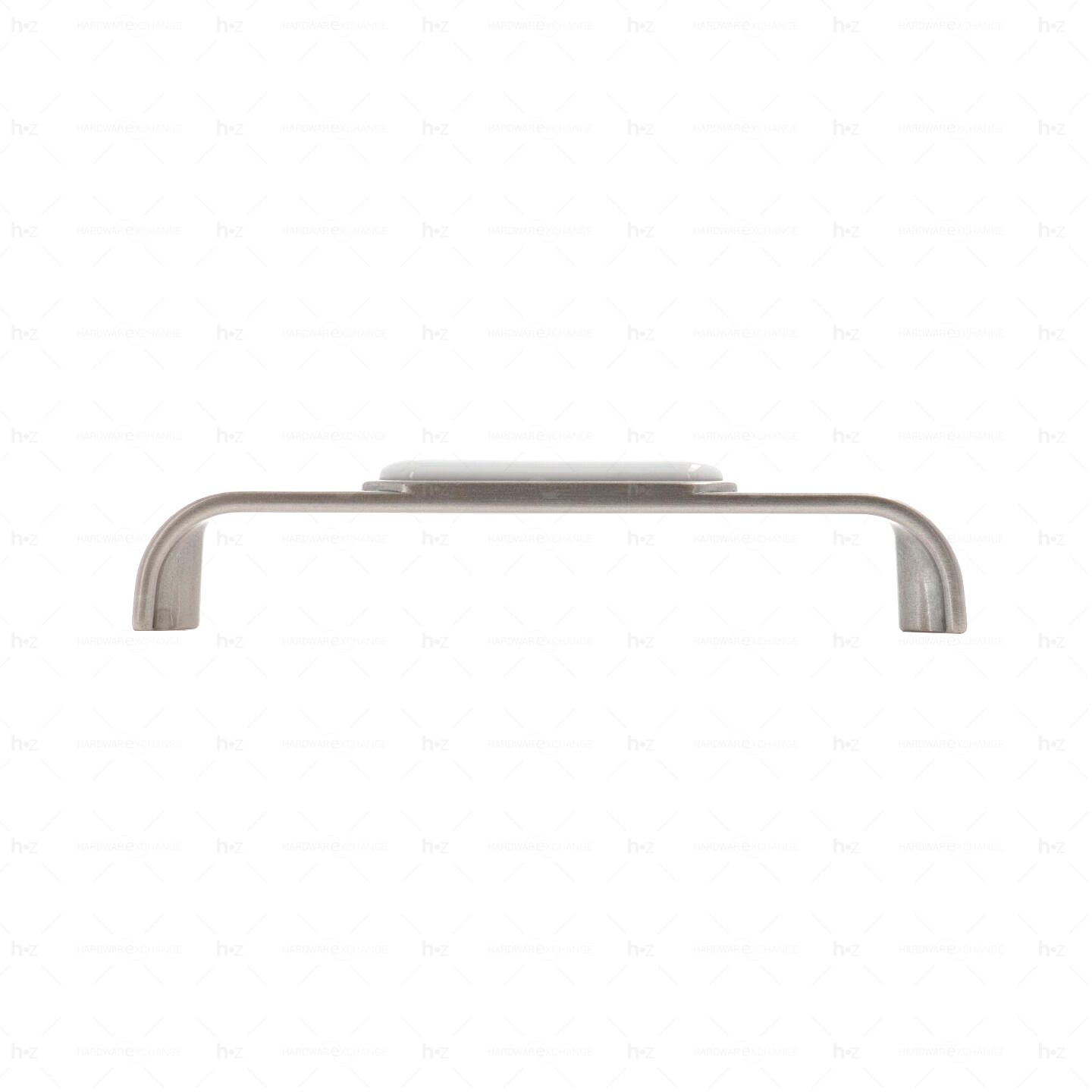 Poignée pour meubles en zamac et Porcelaine Entraxe 128 Vernis nickel satiné Lot de 25 – Image 2