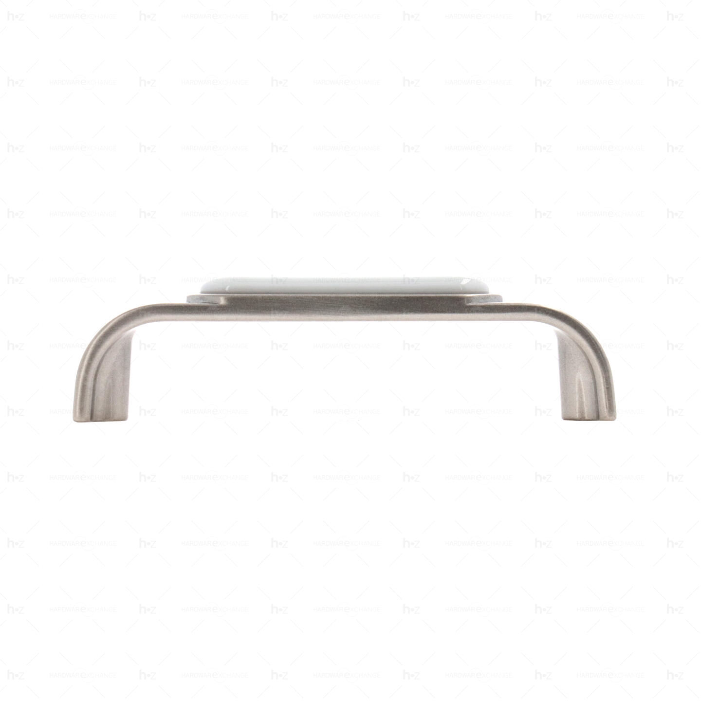 Poignée pour meubles en zamac et Porcelaine Entraxe 96 Vernis nickel satiné Lot de 25 – Image 2
