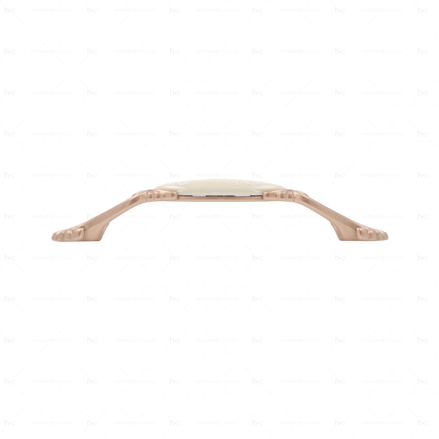 Poignée pour meubles en zamac et Porcelaine Entraxe 128 Or mat rose Lot de 25 – Image 2
