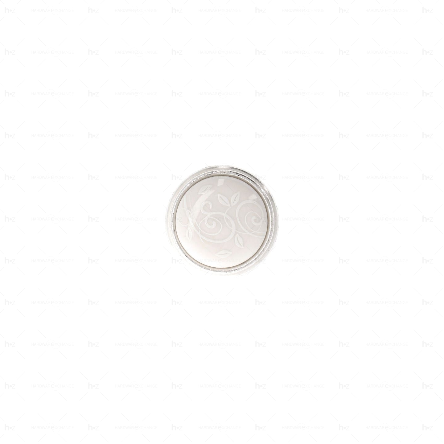 Boutons pour meubles en zamac et Porcelaine Diamètre 35 Venise argenté Lot de 25 - Image 3