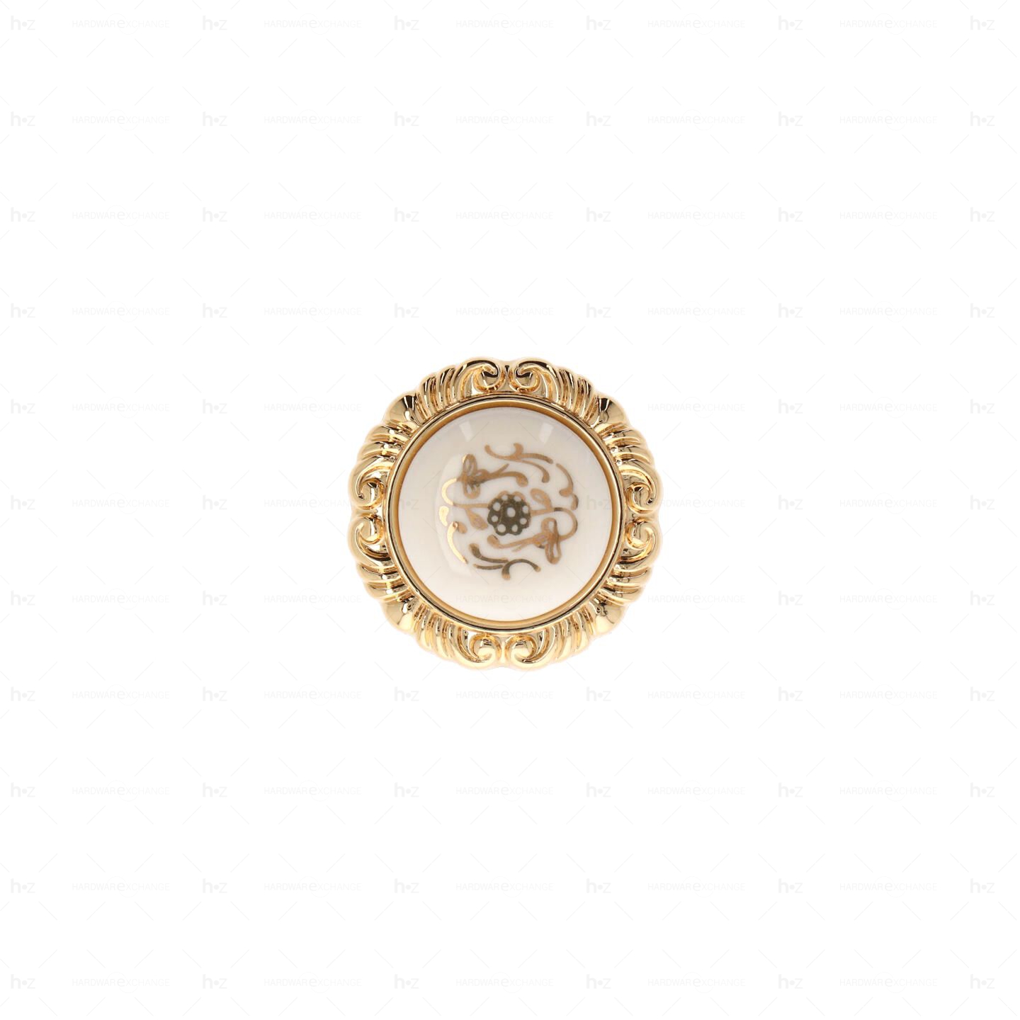 Boutons pour meubles en zamac et Porcelaine Diamètre 41 plaqué or Lot de 25 - immagine 3