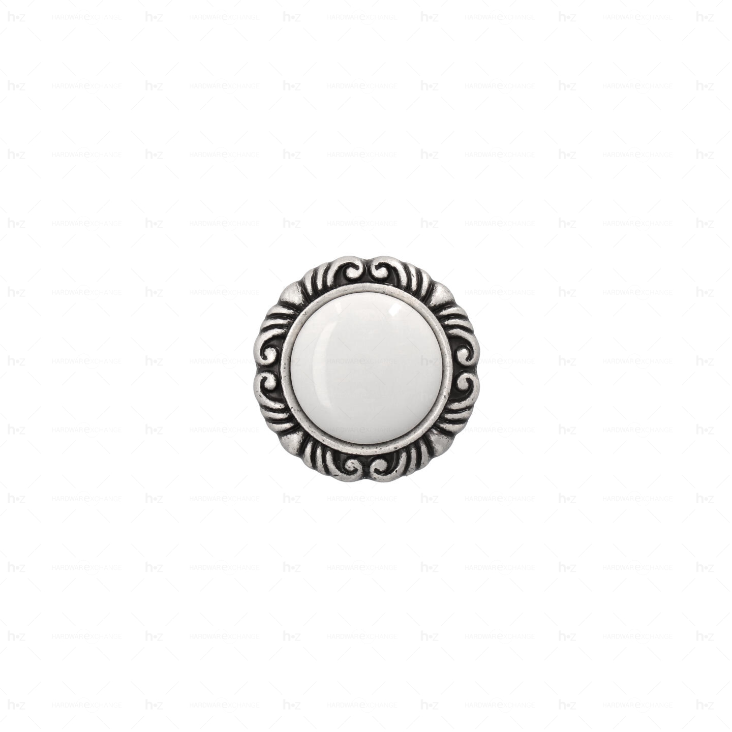 Boutons pour meubles en zamac et Porcelaine Diamètre 41 Vieil argent brillant Lot de 25 - immagine 3