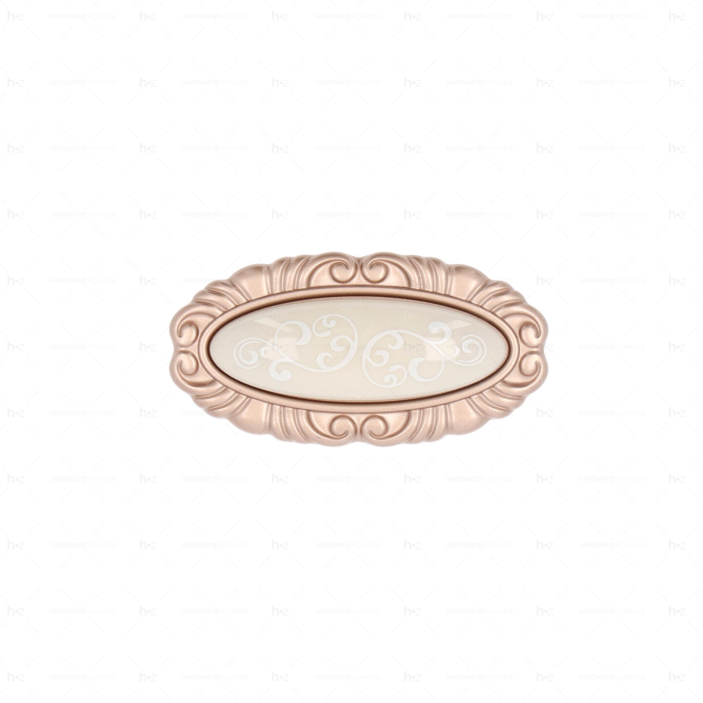 Boutons pour meubles en zamac et Porcelaine Entraxe 32 Or mat rose Lot de 25 - immagine 3