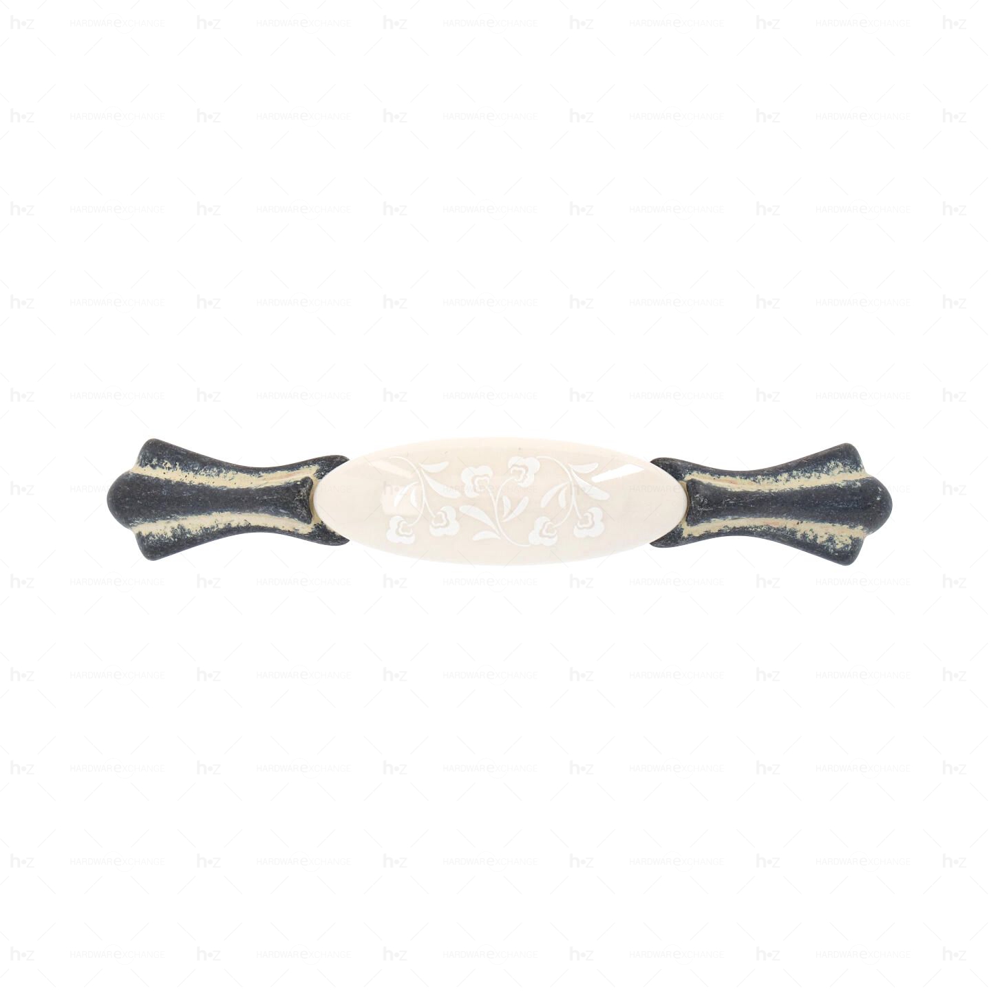 Poignée pour meubles en zamac et Porcelaine Entraxe 96 Ivoire rustique Lot de 25 – Image 3
