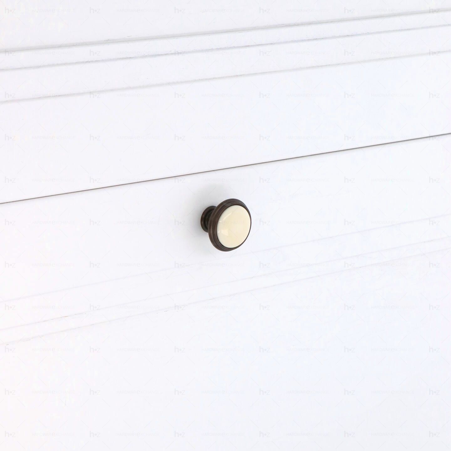 Boutons pour meubles en zamac et Porcelaine Diamètre 35 Brun alu Lot de 25 - immagine 5