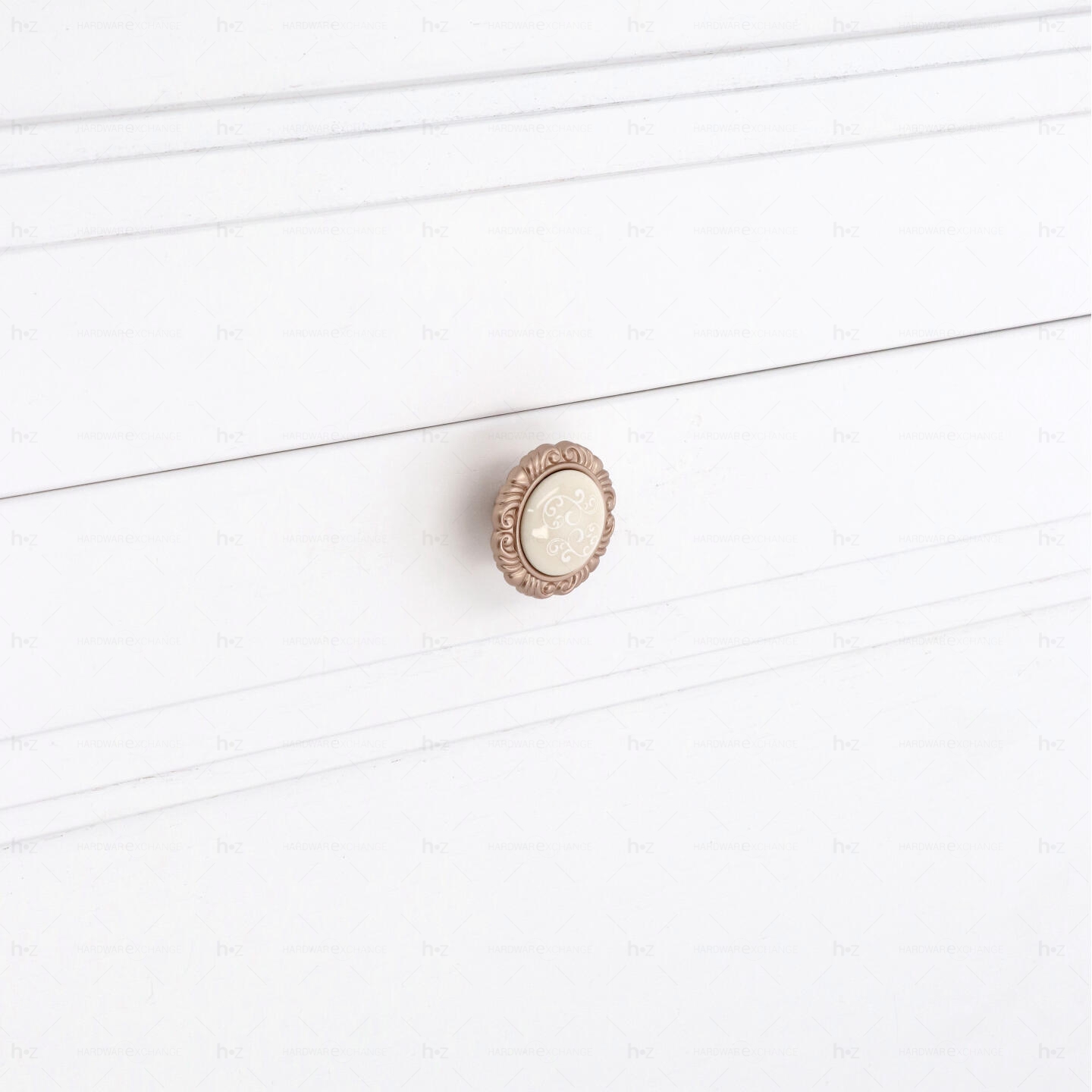 Boutons pour meubles en zamac et Porcelaine Diamètre 41 Or mat rose Lot de 25 - immagine 5