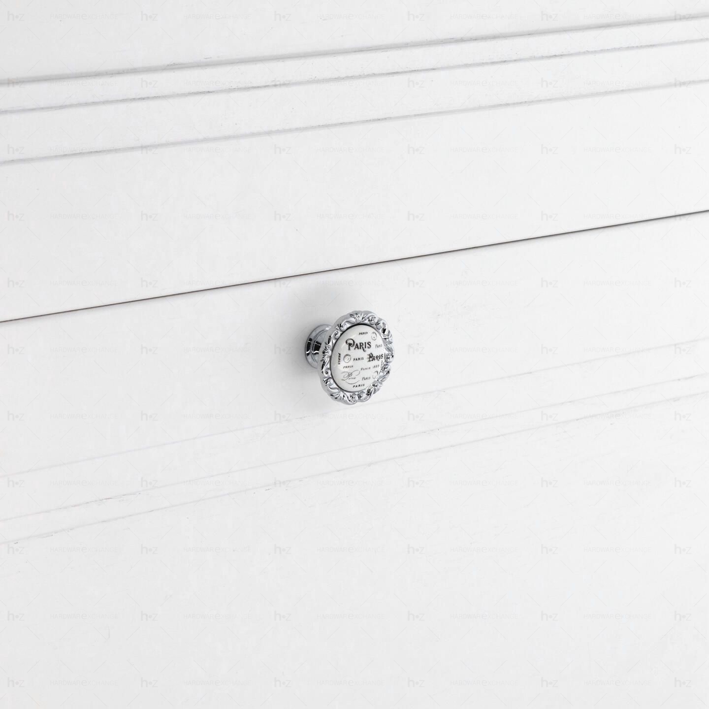 Boutons pour meubles en zamac et Porcelaine Diamètre 39 chrome poli Lot de 25 - immagine 5