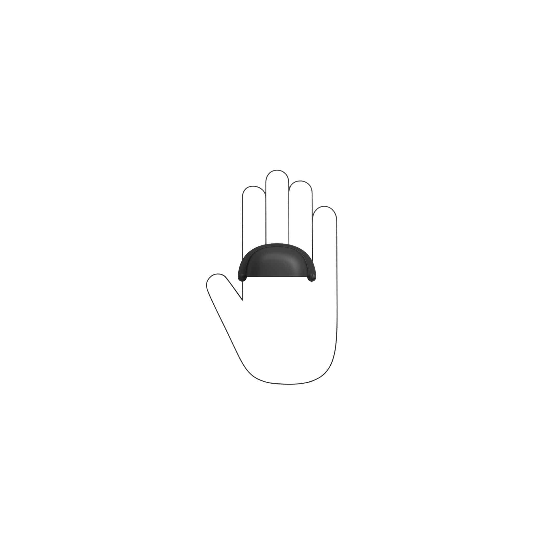 Poignée pour meubles en zamac Entraxe 64 Varnish black matt – Image 4