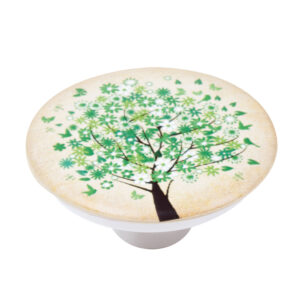 Bouton de meuble abs diamètre 50 mm sérigrafié arbre vert lot de 36 piéces