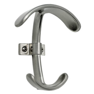 Patère en zamac, finition chrome mat. – Gris / argent, Zamak