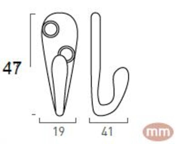 Porte manteau individuel zamac Blanc 48 mm lot de 36 piéces - Gris / argent, Zamak – Image 2