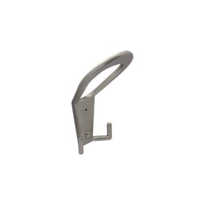 Patère en zamac, finition nickel satiné, fixation a visser – Gris / argent, Zamak