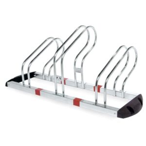 Râtelier porte vélos *premium* 3 places 1 Haut 2 Bas  livré avec fixations vis et chevilles – Gris / argent, Acier / acier galvanisé