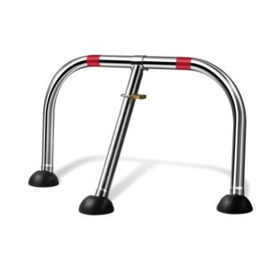 barrière de parking *premium*  Rabattable, 3 pieds a cadenas – Gris / argent, Acier
