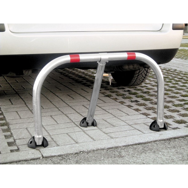 barrière de parking *premium* Rabattable, 3 pieds a cadenas - Gris / argent, Acier – Image 2