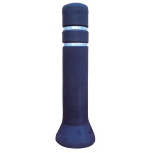 Poteau fixe hauteur 820 mm, protection caoutchouc. - Noir