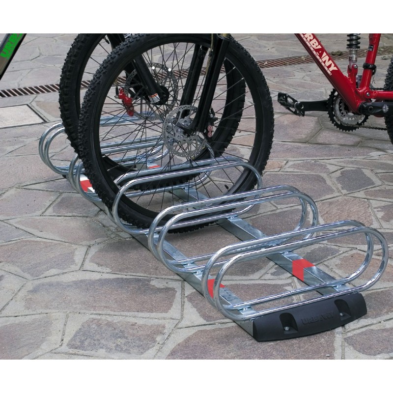 Râtelier porte vélos *premium* 5 places parallèles. - Gris / argent, Acier – Image 2