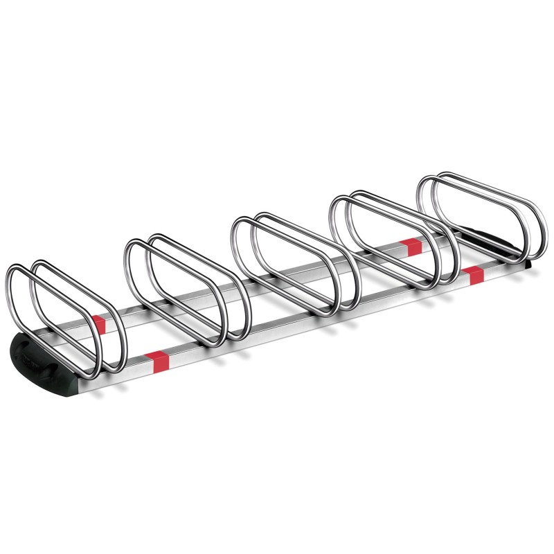 Râtelier porte vélos *premium* 5 places parallèles. - Gris / argent, Acier