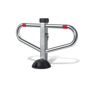 barrière de parking *premium*cœur, a clef, rabattable 1 pied. - Gris / argent, Acier