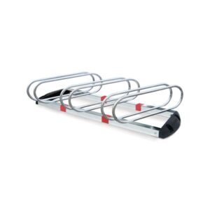 Râtelier porte vélos *premium* 3 places inclinées a 60°  livré avec fixations vis et chevilles – Gris / argent, Acier
