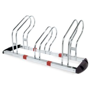 Râtelier porte vélo *premium* 3 places 2 Haut 1 Bas  livré avec fixations vis et chevilles – Gris / argent, Acier
