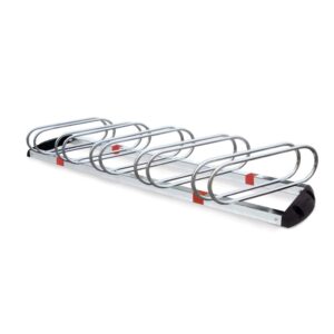 Râtelier porte vélo *premium* 5 places inclinées a 60°  livré avec fixations vis et chevilles – Gris / argent, Acier
