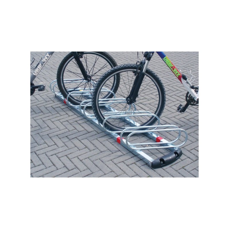Râtelier porte vélo *premium* 5 places inclinées a 60° livré avec fixations vis et chevilles - Gris / argent, Acier - Imagen 2