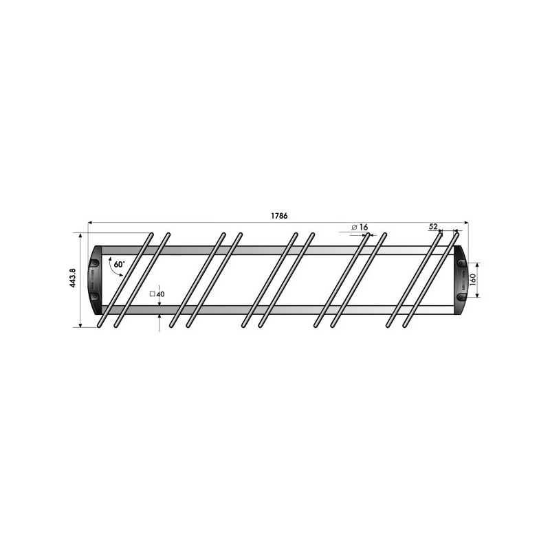 Râtelier porte vélo *premium* 5 places inclinées a 60° livré avec fixations vis et chevilles - Gris / argent, Acier - Imagen 3